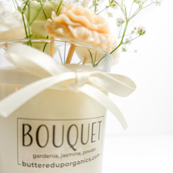 Customised Eid Gift - A Wax Floral Bouquet in a Candle - Image 3